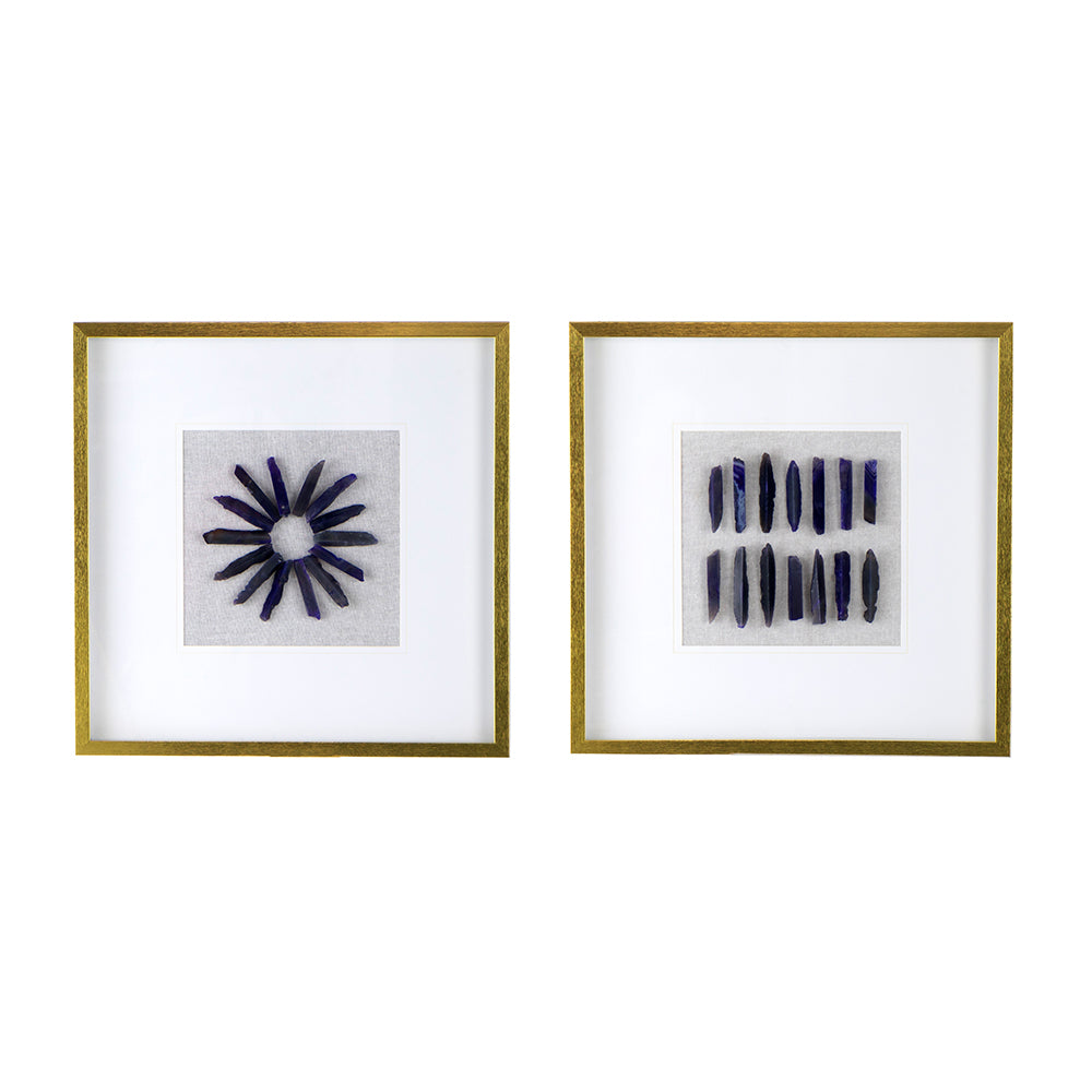 23.5“ x 23.5" Grace Purple Agate Shadow Boxes Wall Art, Set of 2
