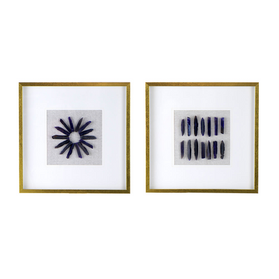 23.5“ x 23.5" Grace Purple Agate Shadow Boxes Wall Art, Set of 2