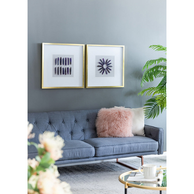 23.5“ x 23.5" Grace Purple Agate Shadow Boxes Wall Art, Set of 2
