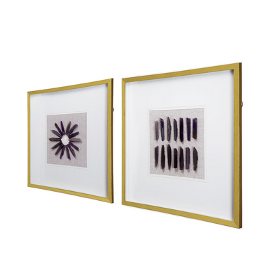 23.5“ x 23.5" Grace Purple Agate Shadow Boxes Wall Art, Set of 2