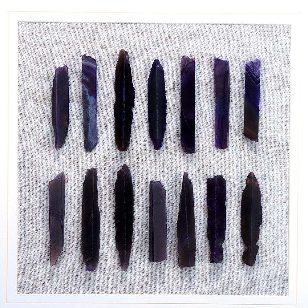 23.5“ x 23.5" Grace Purple Agate Shadow Boxes Wall Art, Set of 2