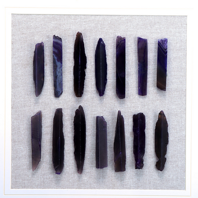 23.5“ x 23.5" Grace Purple Agate Shadow Boxes Wall Art, Set of 2