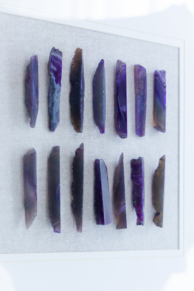 23.5“ x 23.5" Grace Purple Agate Shadow Boxes Wall Art, Set of 2
