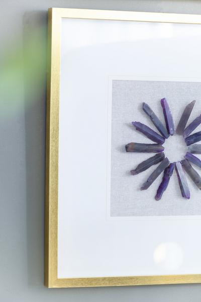 23.5“ x 23.5" Grace Purple Agate Shadow Boxes Wall Art, Set of 2