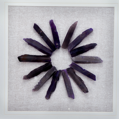 23.5“ x 23.5" Grace Purple Agate Shadow Boxes Wall Art, Set of 2