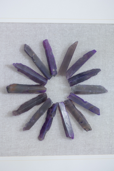 23.5“ x 23.5" Grace Purple Agate Shadow Boxes Wall Art, Set of 2