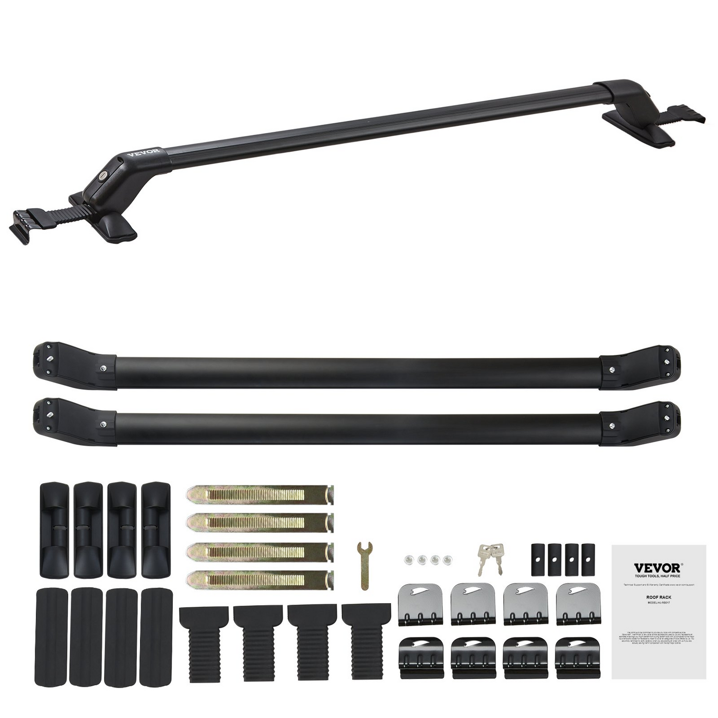 VEVOR Black Aluminium Roof Rack Basket Tray Luggage Cargo Carrier with Bars XL-B