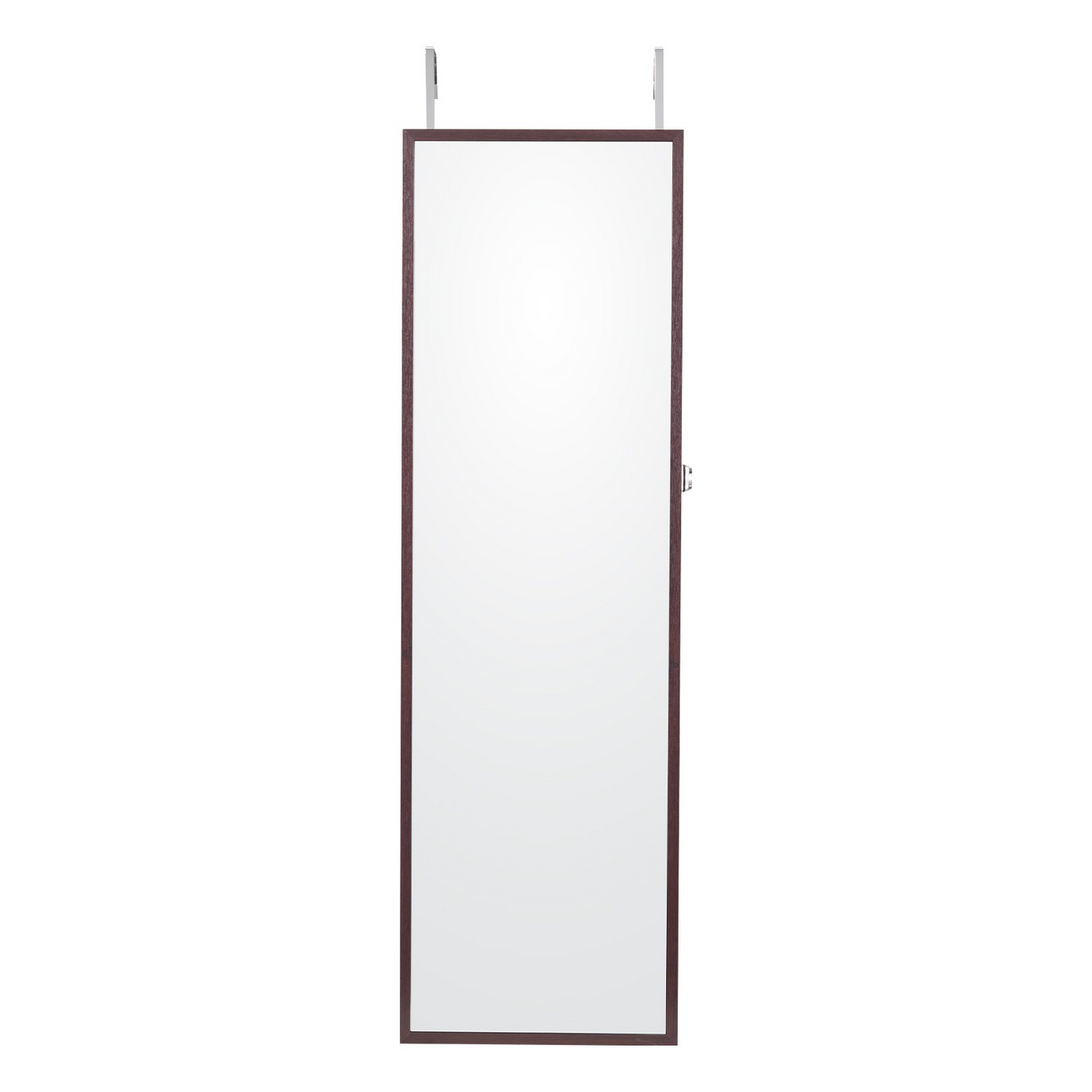 VEVOR Mirror Jewelry Cabinet 47.05in Lockable Wall or Door Mounted Armoire Brown