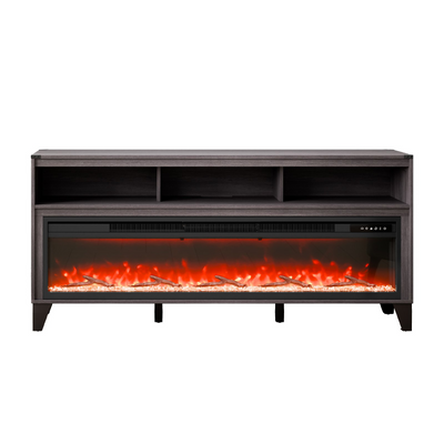 VEVOR 80" Fireplace TV Stand with 20 Flame Clolors Remote Control & Timer Black