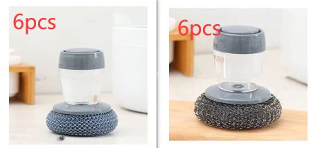Kitchen Soap Dispensing Palm Brush Cleaner Push-type