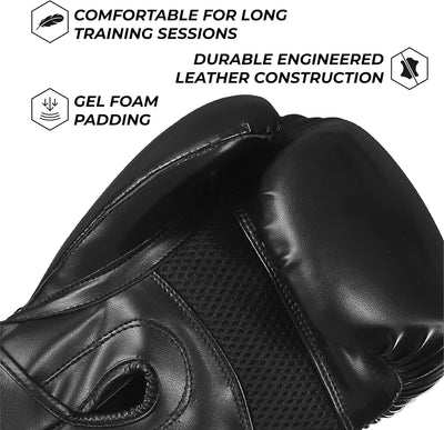 Essential Gel Boxing Gloves | Pro-Tested Kickboxing Gloves for Men and Women | Ideal for Boxing, MMA, Muay Thai, and Heavy Bag Training